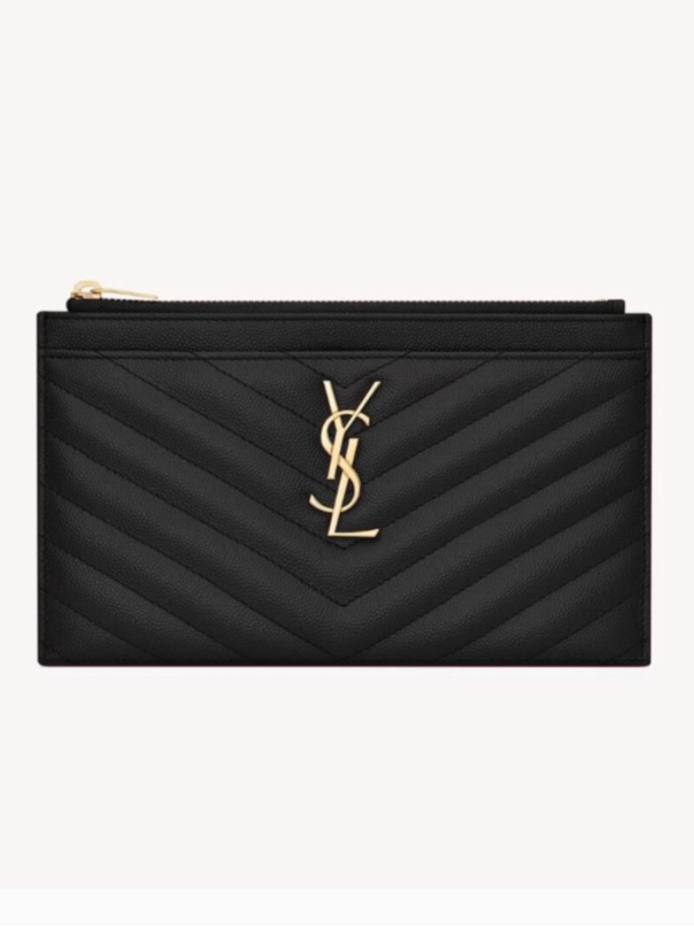 YSL Grain De Poudre Monogramme Pouch